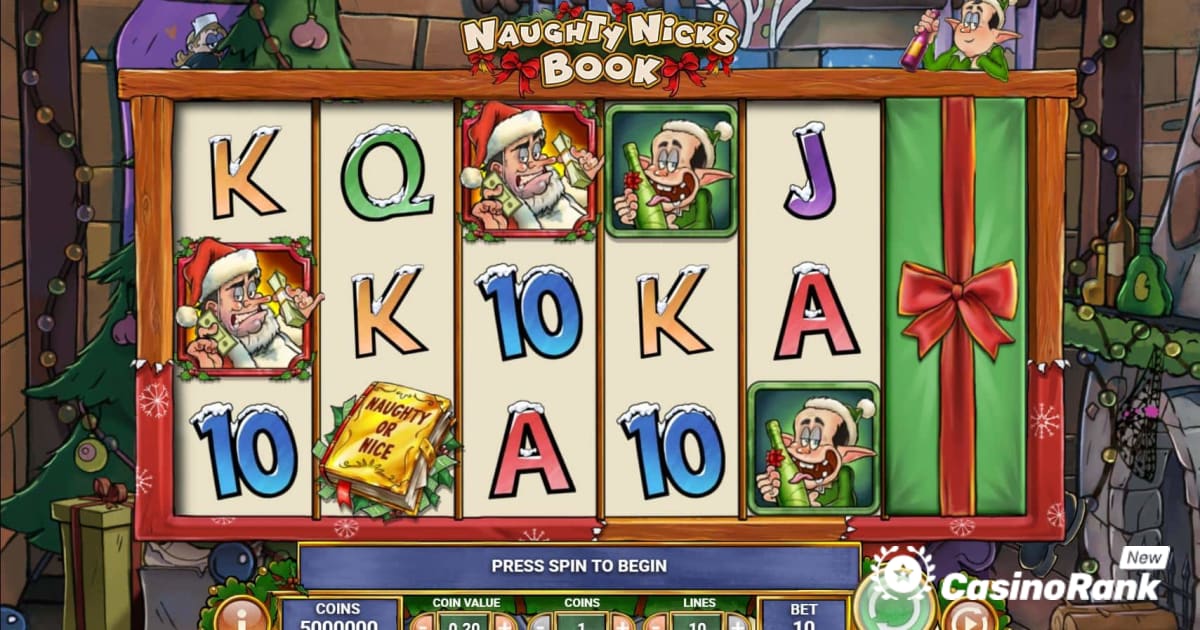 Trải nghiệm máy đánh bạc theo chủ đề Giáng sinh mới nhất của Play'n Go: Naughty Nick's Book